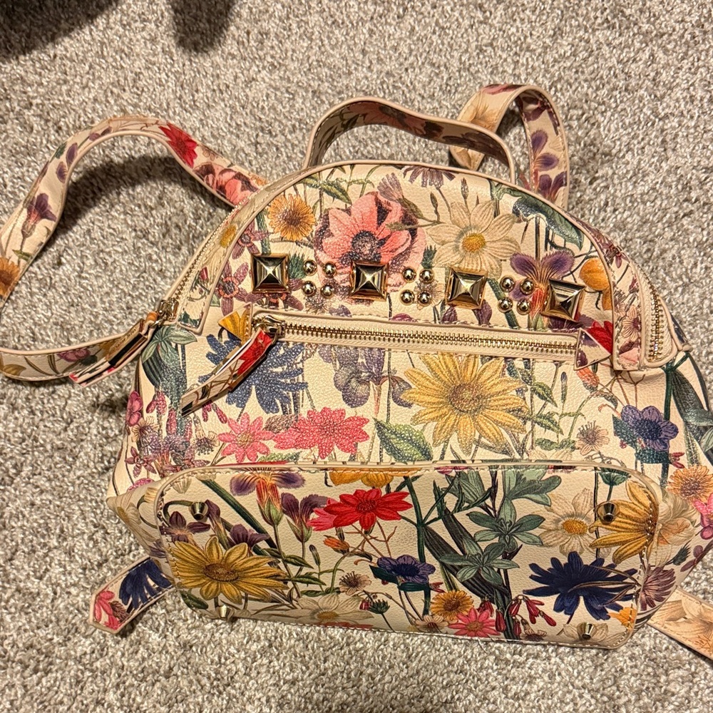 Steve Madden Floral Studded Backpack - Multicolor